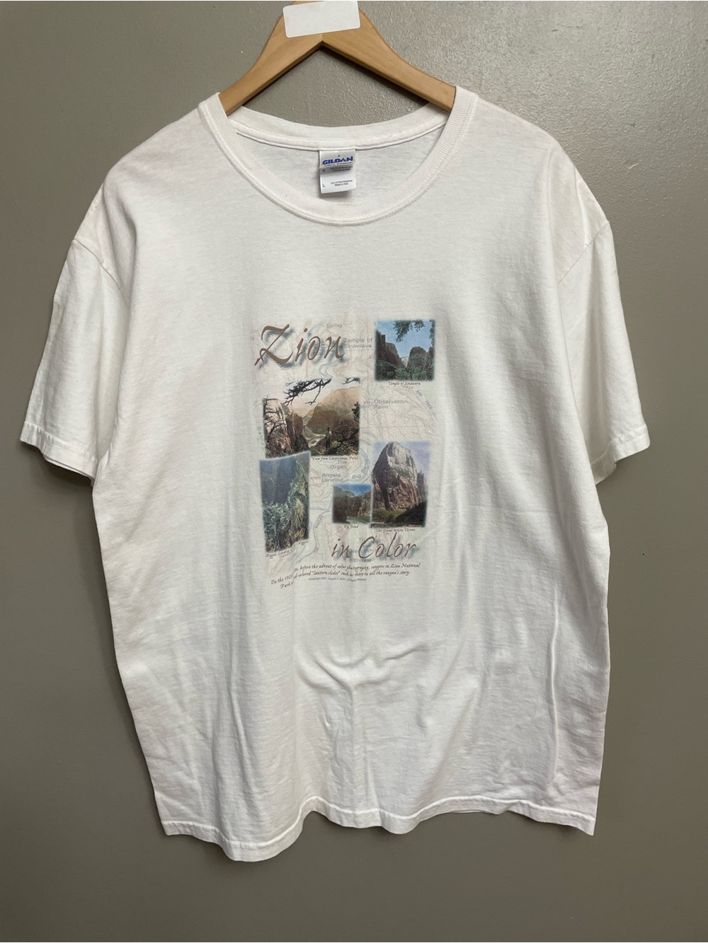 Zion National Park White T-Shirt, Large Stephen Bern